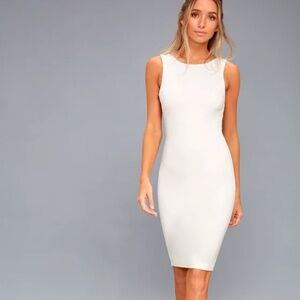White backless midi dress